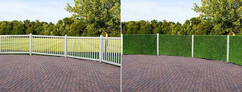 grass fence application on panel fence